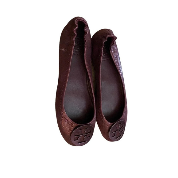 Tory Ballerina Flats Maroon Burgundy Casual Leather US 6.5 M Slip-on Boho - Picture 8 of 11